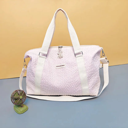 Textured Nylon Travel Bag - Premium travel-bag from Trendsi - Just $44.99! Shop now at Handbags Specialist Headquarter