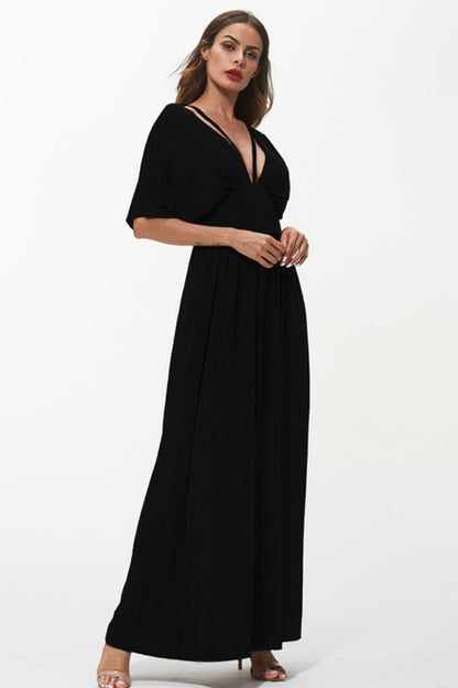Shiny Strappy Neck Maxi Dress - Premium Maxi Dress from Trendsi - Just $41.99! Shop now at Handbags Specialist Headquarter