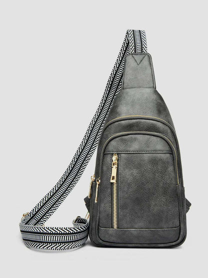 PU Leather Adjustable Strap Crossbody Bag - Premium Crossbody Bag from Trendsi - Just $37.99! Shop now at Handbags Specialist Headquarter