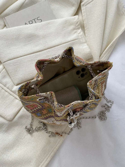 Printed Chain Bucket Bag - Premium Crossbody Bag from Trendsi - Just $19.99! Shop now at Handbags Specialist Headquarter