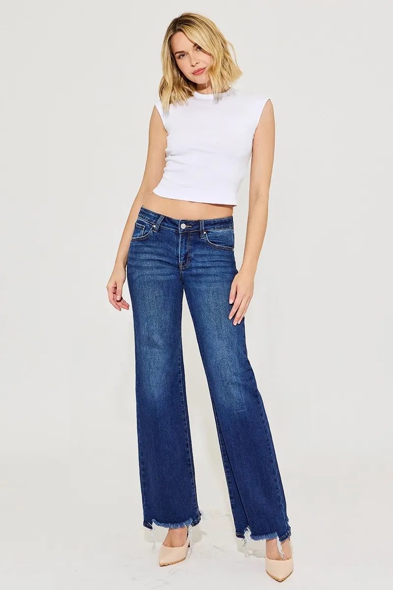 RISEN Full Size Low Rise Wide Leg Jeans Plus Size - Premium Women / Jeans & Denim from Trendsi - Just $67.99! Shop now at Handbags Specialist Headquarter