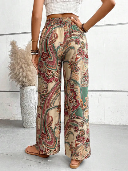 Printed Wide Leg Pants - Premium Women Pants from Trendsi - Just $27.99! Shop now at Handbags Specialist Headquarter