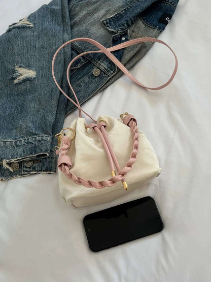 Drawstring PU Leather Bucket Bag - Premium Crossbody Bag from Trendsi - Just $19.99! Shop now at Handbags Specialist Headquarter