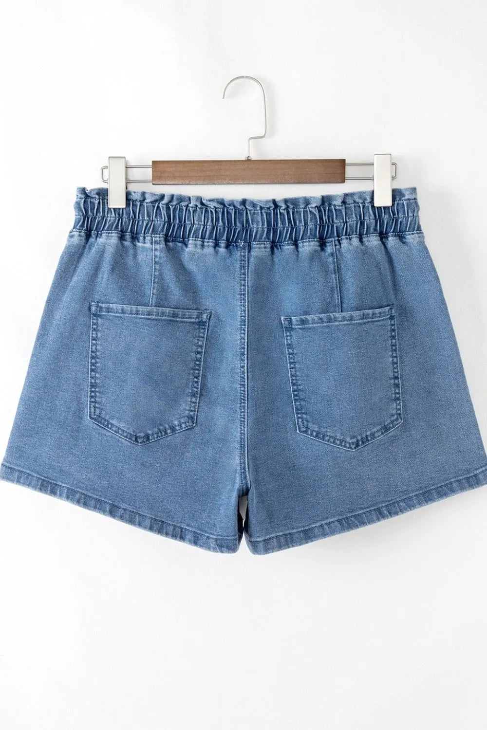 Drawstring High Waist Denim Shorts with Pockets - Premium Women / Jeans & Denim from Trendsi - Just $34.12! Shop now at Handbags Specialist Headquarter