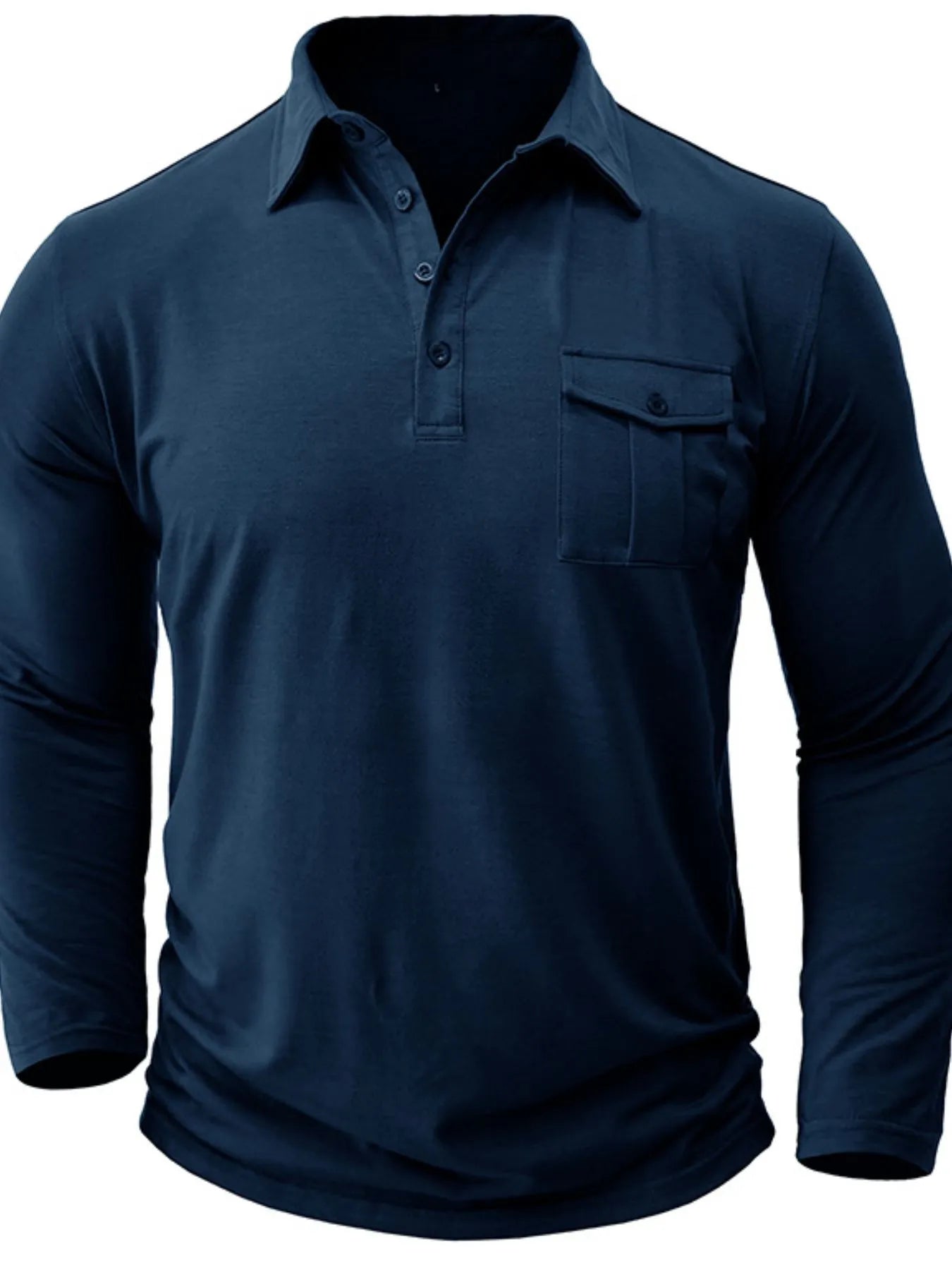 Men's Basic style Collared Neck Long Sleeve Polo - Premium Men's Polo shirt from Trendsi - Just $41.99! Shop now at Handbags Specialist Headquarter
