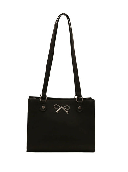 Bow PU Leather Shoulder Bag.