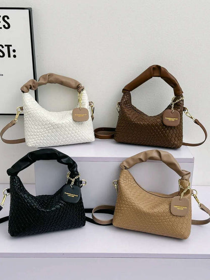 PU Leather Woven Crossbody Bag - Premium Crossbody Bag from Trendsi - Just $27.99! Shop now at Handbags Specialist Headquarter