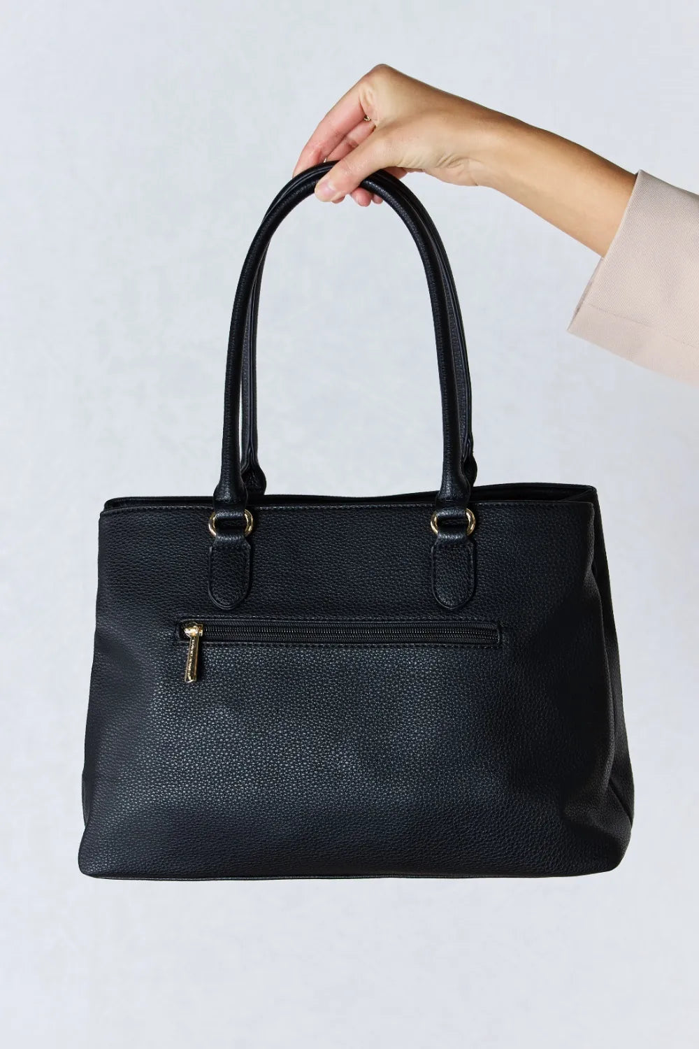 David Jones Structured Leather Handbag - Premium handbags from Trendsi - Just $54.99! Shop now at Handbags Specialist Headquarter