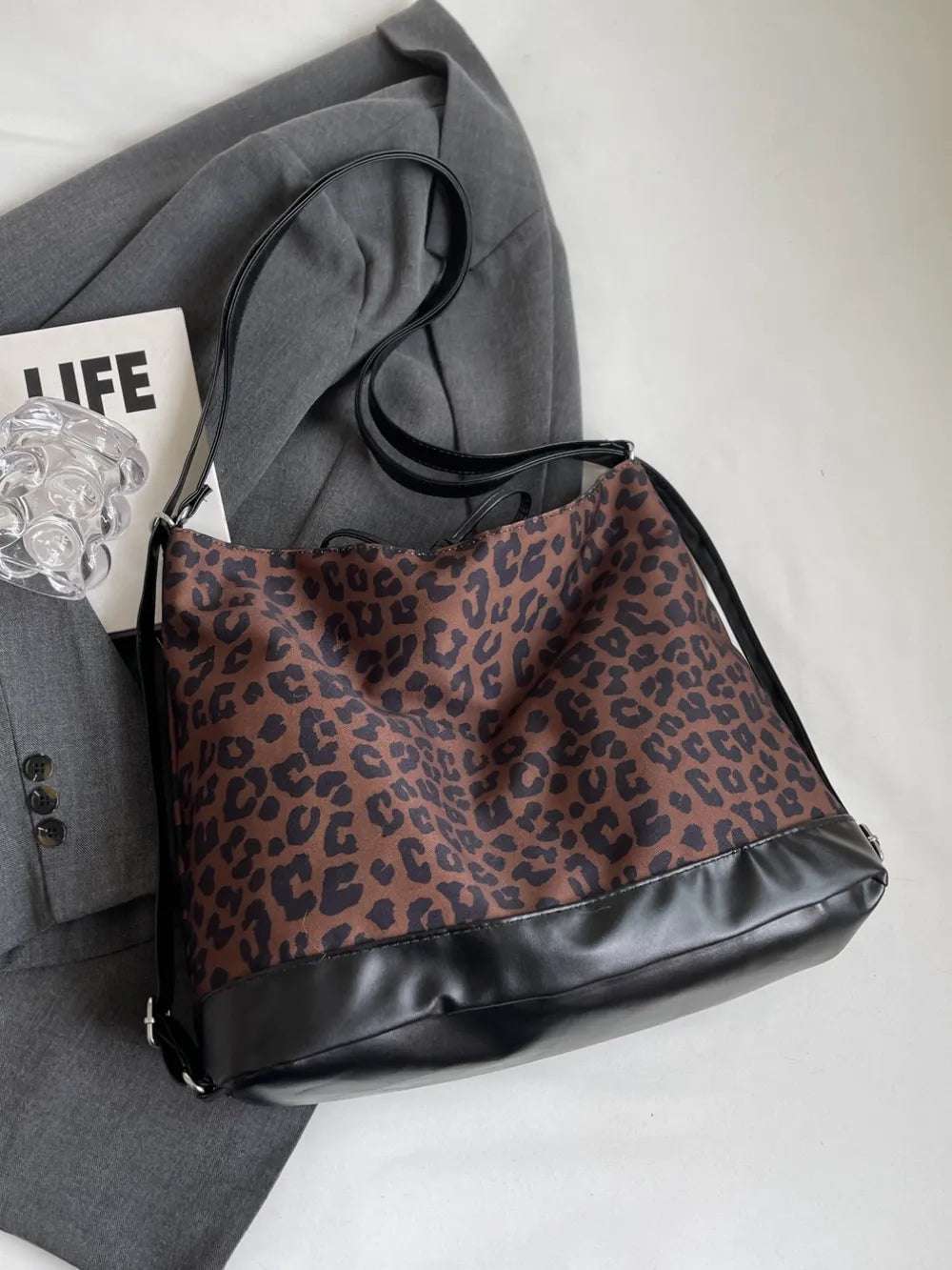 Leopard Dual Purpose Crossbody Bag - Premium Crossbody Bag from Trendsi - Just $19.99! Shop now at Handbags Specialist Headquarter