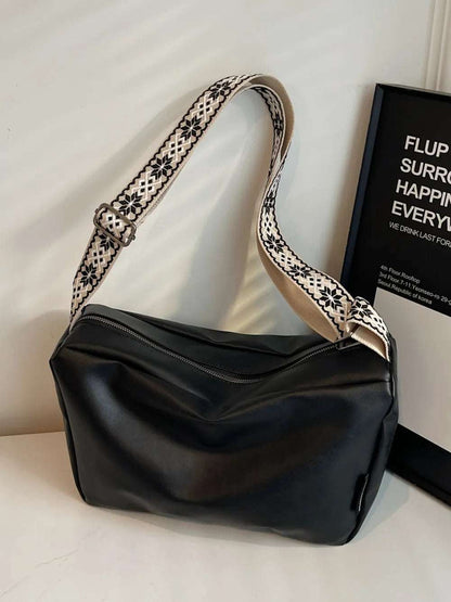 PU Leather Adjustable Strap Crossbody Bag - Premium Crossbody Bag from Trendsi - Just $26.99! Shop now at Handbags Specialist Headquarter