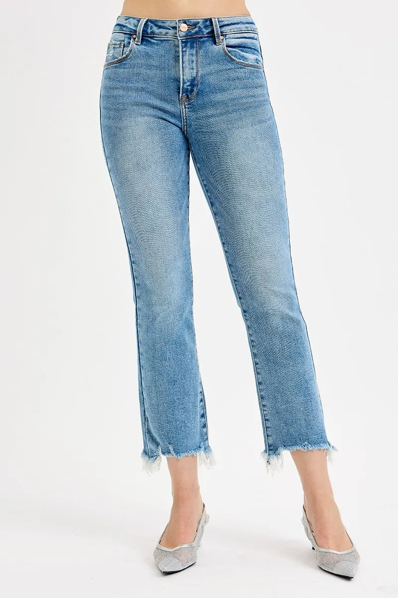 RISEN Full Size High Rise Crop Straight Slim Jeans Plus Size - Premium Women / Jeans & Denim from Trendsi - Just $63.99! Shop now at Handbags Specialist Headquarter