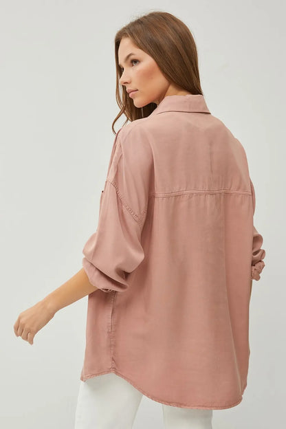 RISEN Full Size Button Up Long Sleeve Denim Shirt - Premium Women / Jeans & Denim from Trendsi - Just $65.54! Shop now at Handbags Specialist Headquarter