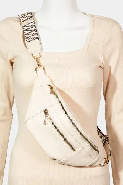 Fame PU Leather Crossbody Bag with Removable Strap - Premium Crossbody Bag from Trendsi - Just $30.99! Shop now at Handbags Specialist Headquarter