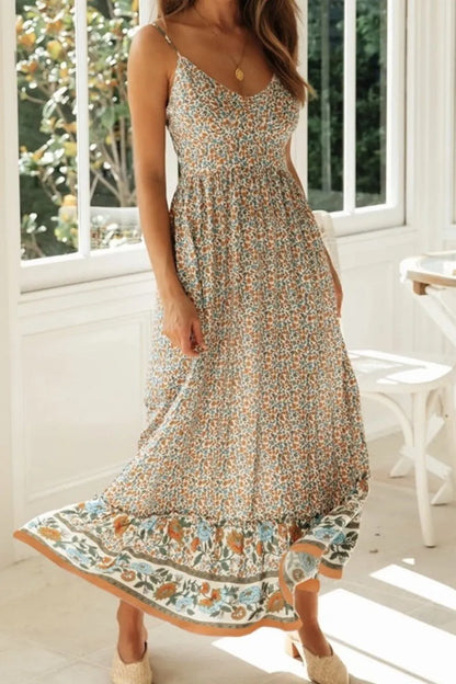 Printed Maxi Cami Dress - Premium Maxi Dress from Trendsi - Just $29.99! Shop now at Handbags Specialist Headquarter