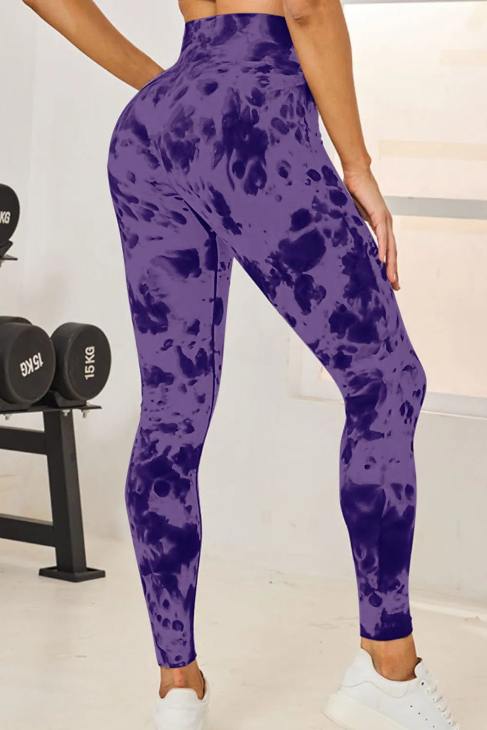 Tie-Dye High Waist Active Leggings - Premium Leggings from Trendsi - Just $47.70! Shop now at Handbags Specialist Headquarter