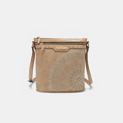Nicole Lee USA Metallic Stitching Embroidery Inlaid Rhinestone Crossbody Bag - Premium Wallet from Trendsi - Just $58.99! Shop now at Handbags Specialist Headquarter