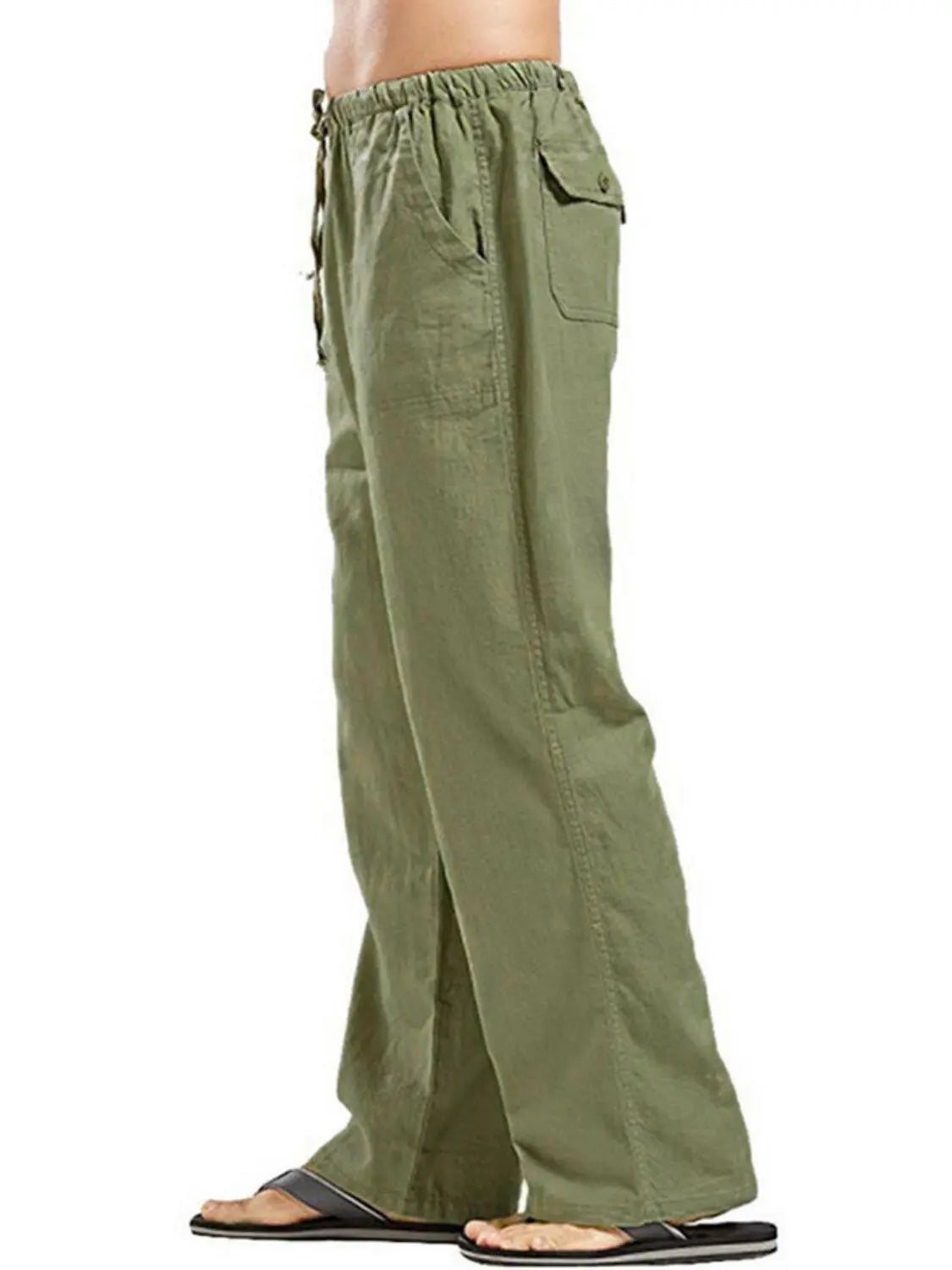 Men's Full Size Drawsting Straight Leg Pants Plus Size.