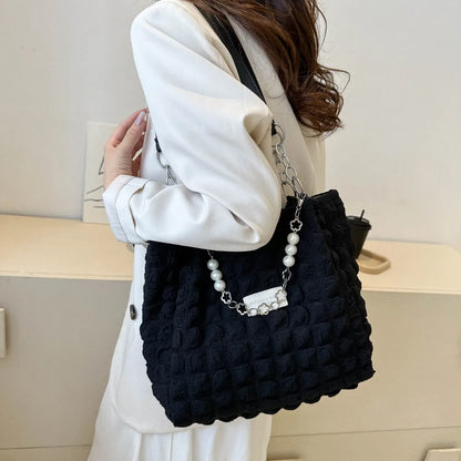 Cloud Puffy Polyester Tote Bag - Premium Tote Bag from Trendsi - Just $39.99! Shop now at Handbags Specialist Headquarter