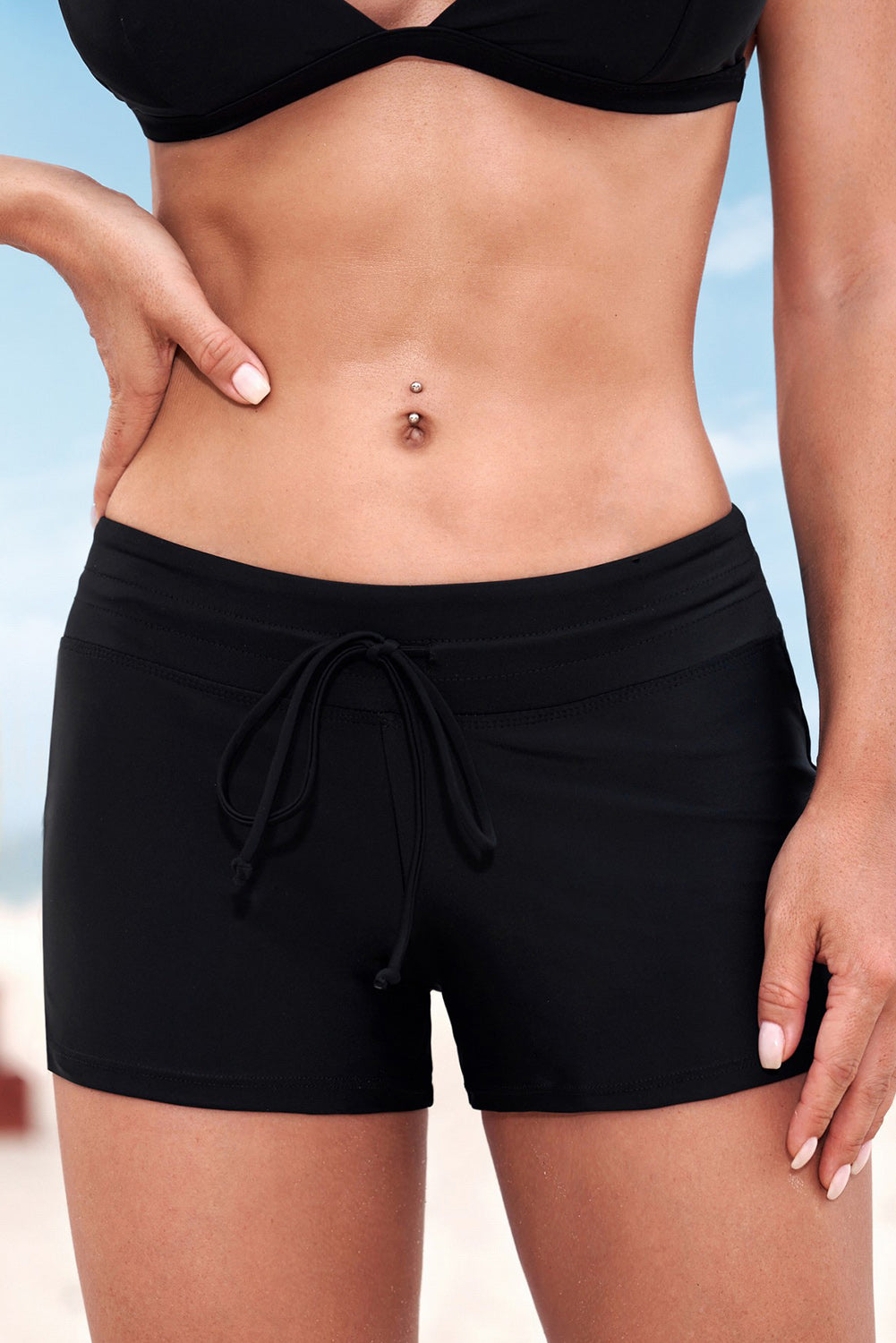 Full Size Run Contrast Drawstring Swim Bottoms - Premium  from Trendsi - Just $26.99! Shop now at Handbags Specialist Headquarter