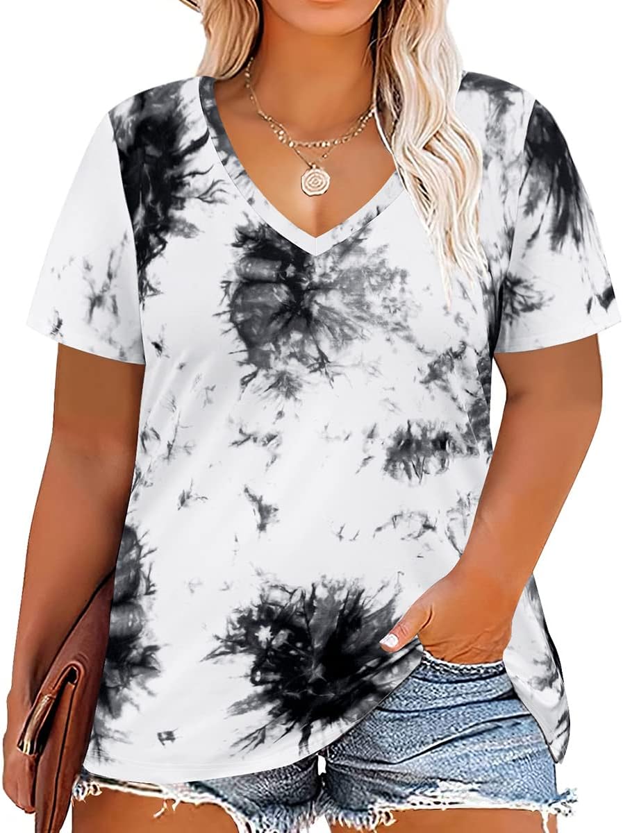 Floral V - Neck Plus Size Tunic Tops for Women - Handbags Specialist Headquarter