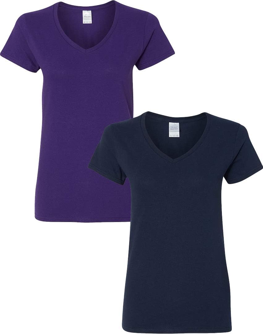 Gildan V - Neck Cotton Tee Duo for Women - Handbags Specialist Headquarter