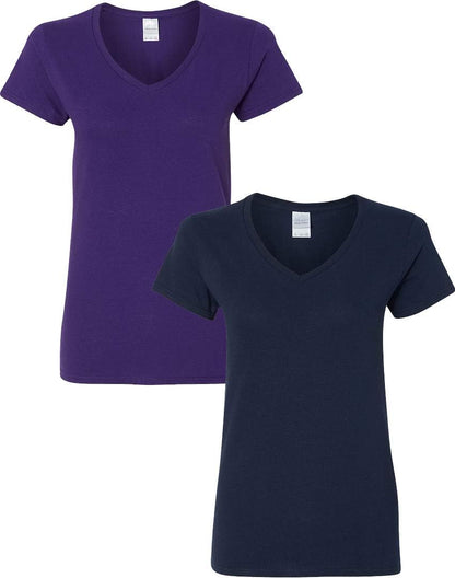 Gildan V - Neck Cotton Tee Duo for Women - Handbags Specialist Headquarter