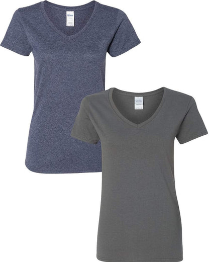 Gildan V - Neck Cotton Tee Duo for Women - Handbags Specialist Headquarter