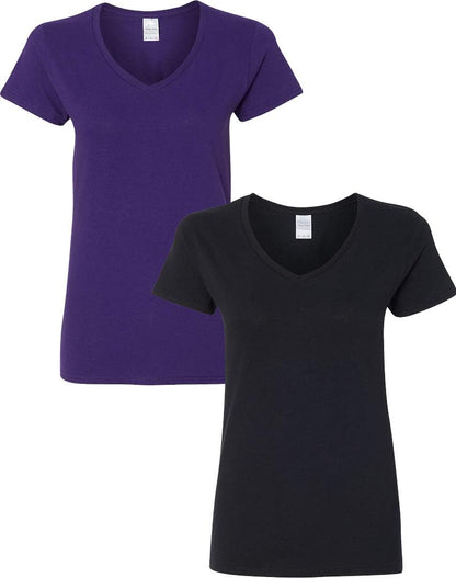 Gildan V - Neck Cotton Tee Duo for Women - Handbags Specialist Headquarter