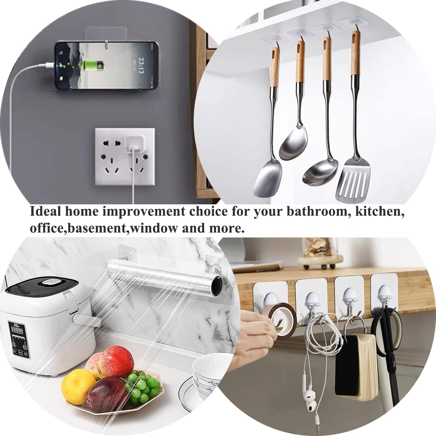 Heavy Duty Transparent Wall Hooks - 8 Pack - Handbags Specialist Headquarter