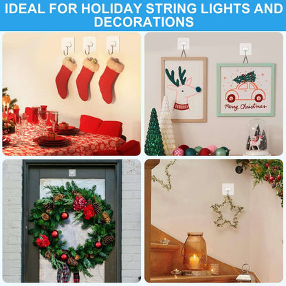 Heavy Duty Transparent Wall Hooks - 8 Pack - Handbags Specialist Headquarter