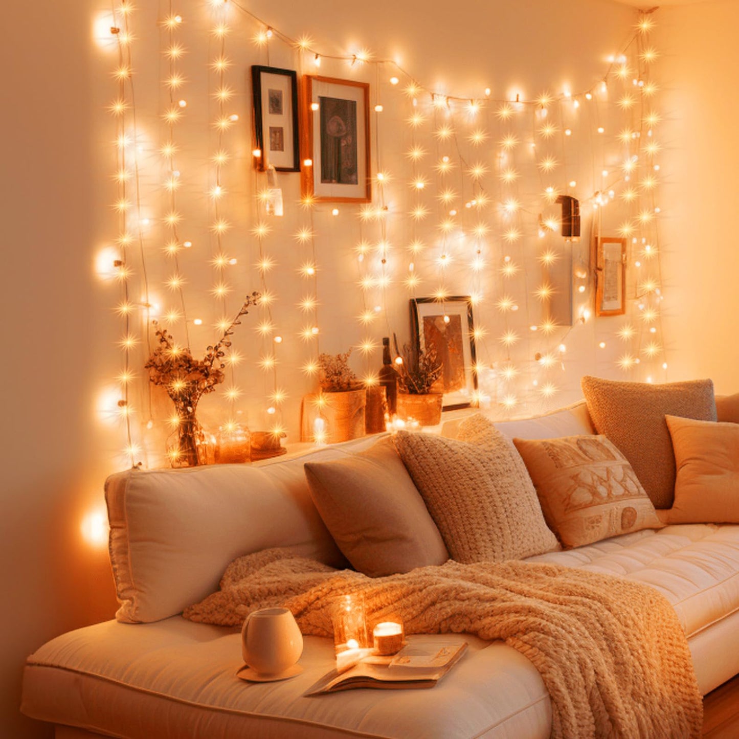 Minetom 300 LED Dimmable Fairy Curtain Lights - Handbags Specialist Headquarter