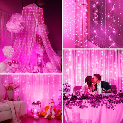 Minetom 300 LED Dimmable Fairy Curtain Lights - Handbags Specialist Headquarter
