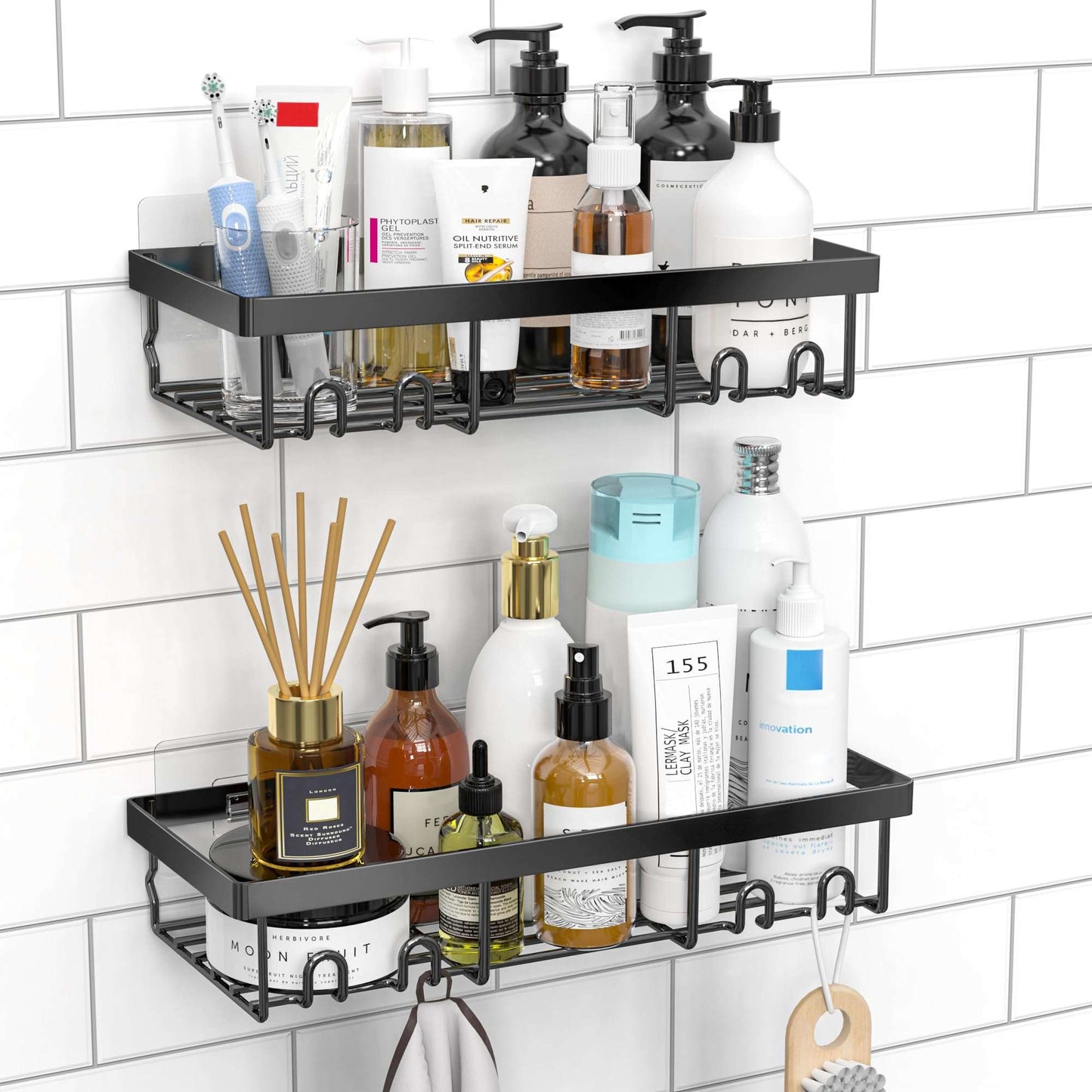 Moforoco Adhesive Shower Caddy Shelf Organizer - Handbags Specialist Headquarter