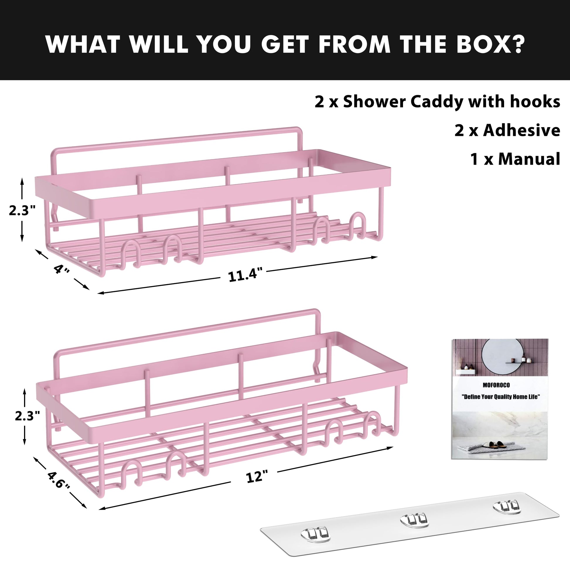 Moforoco Adhesive Shower Caddy Shelf Organizer - Handbags Specialist Headquarter