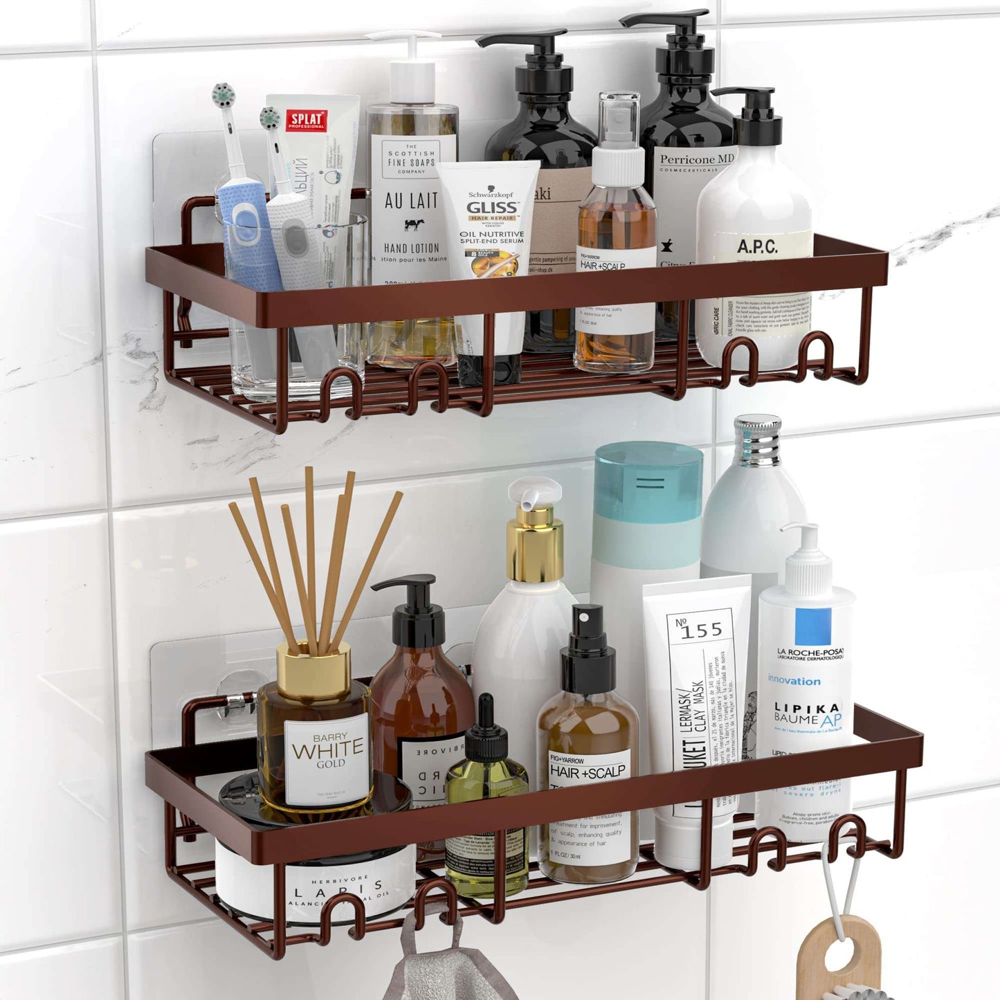 Moforoco Adhesive Shower Caddy Shelf Organizer - Handbags Specialist Headquarter