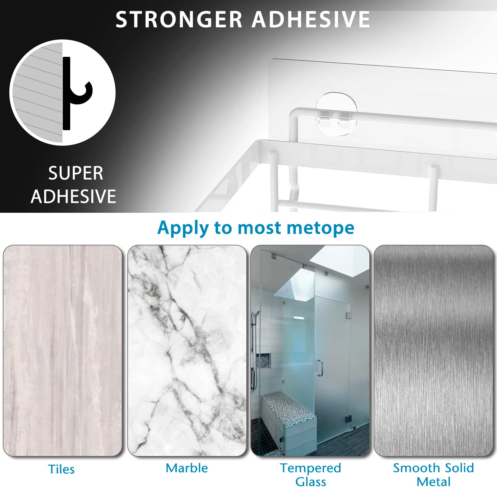 Moforoco Adhesive Shower Caddy Shelf Organizer - Handbags Specialist Headquarter