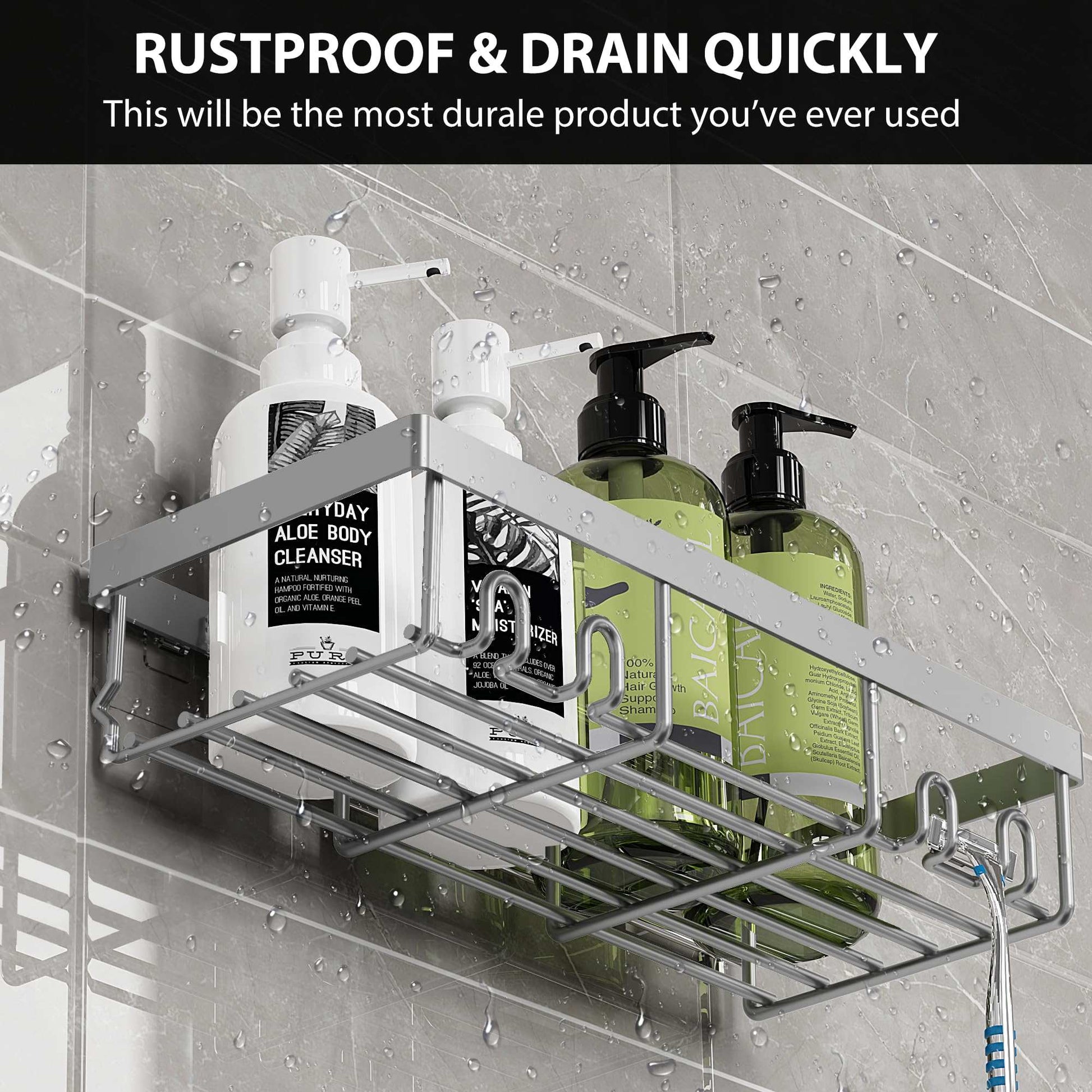 Moforoco Adhesive Shower Caddy Shelf Organizer - Handbags Specialist Headquarter