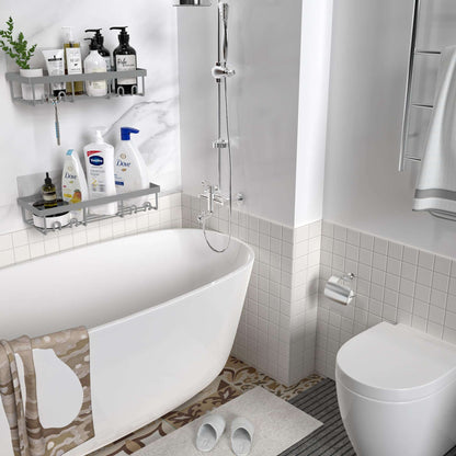 Moforoco Adhesive Shower Caddy Shelf Organizer - Handbags Specialist Headquarter