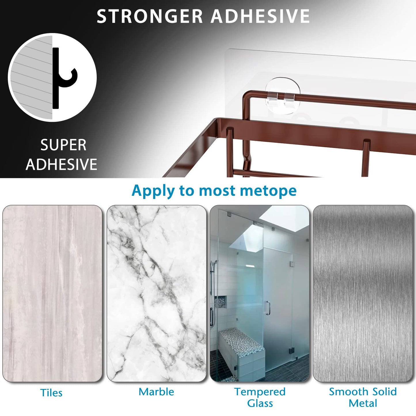 Moforoco Adhesive Shower Caddy Shelf Organizer - Handbags Specialist Headquarter