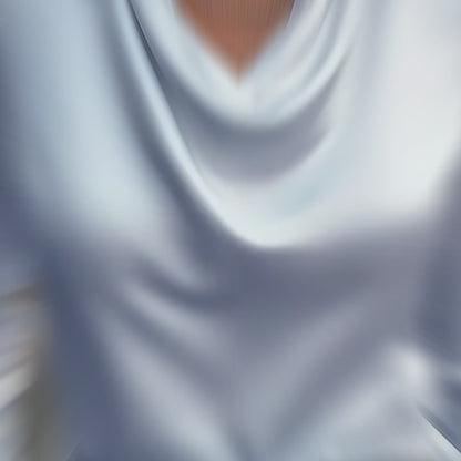 Satin Elegance: Women's Swing Collar Blouse