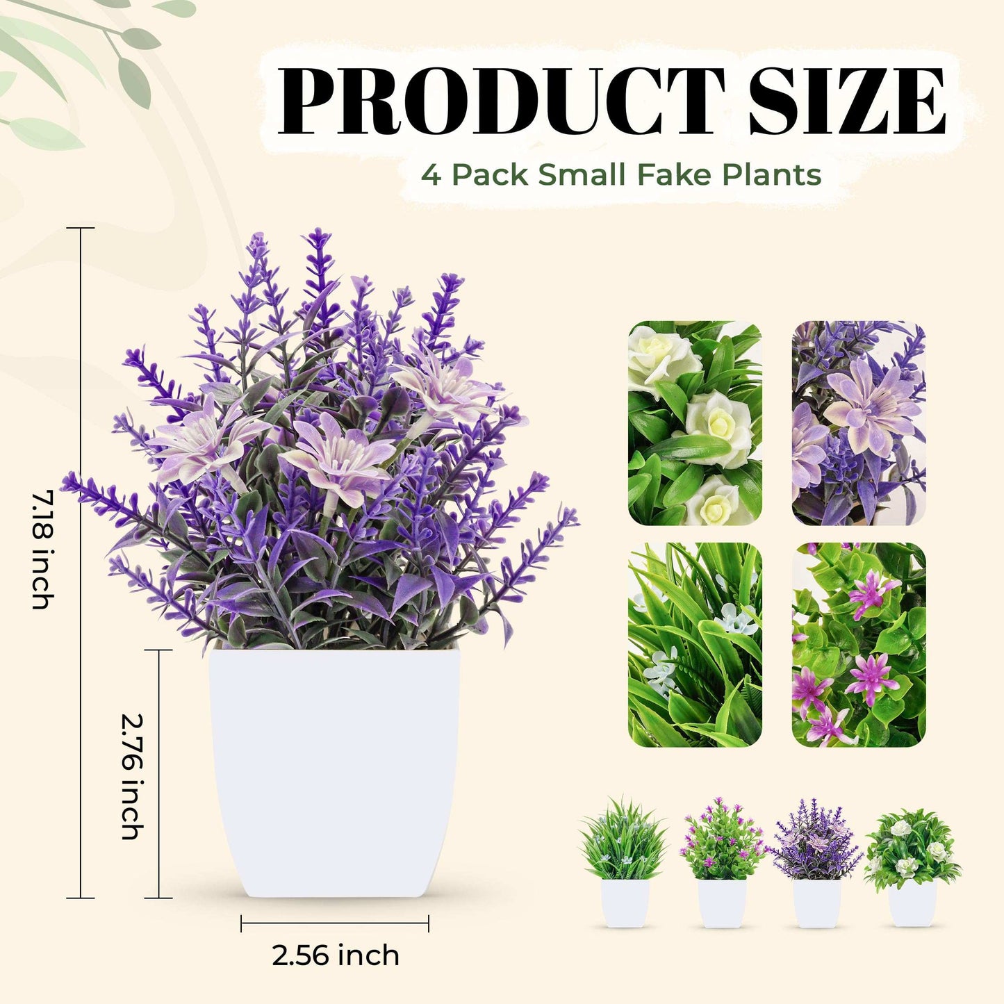 Rose Mini Potted Faux Plants - 2 Pack Decor - Handbags Specialist Headquarter