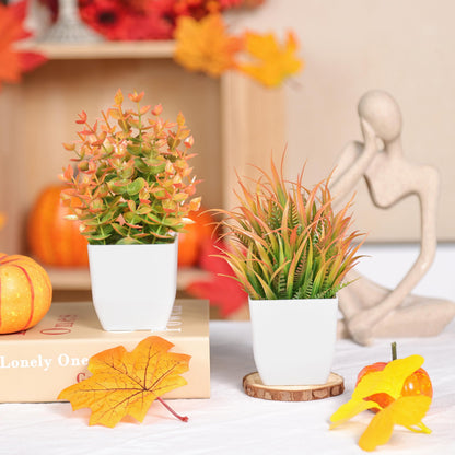 Rose Mini Potted Faux Plants - 2 Pack Decor - Handbags Specialist Headquarter