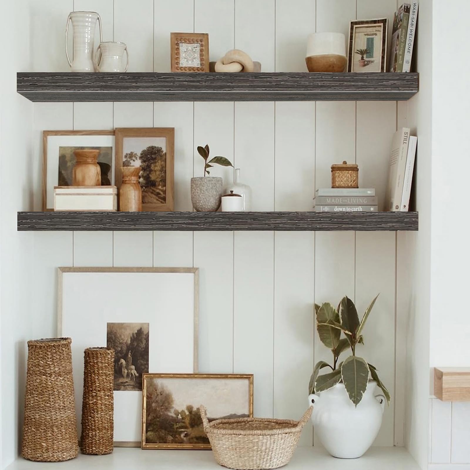Rustic Farmhouse Shelves (008 - 40BN) - Handbags Specialist Headquarter