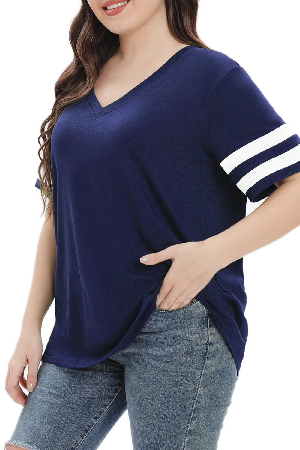 Summer V - Neck Plus Tunic Tee for Women 1X - 5X - Handbags Specialist Headquarter