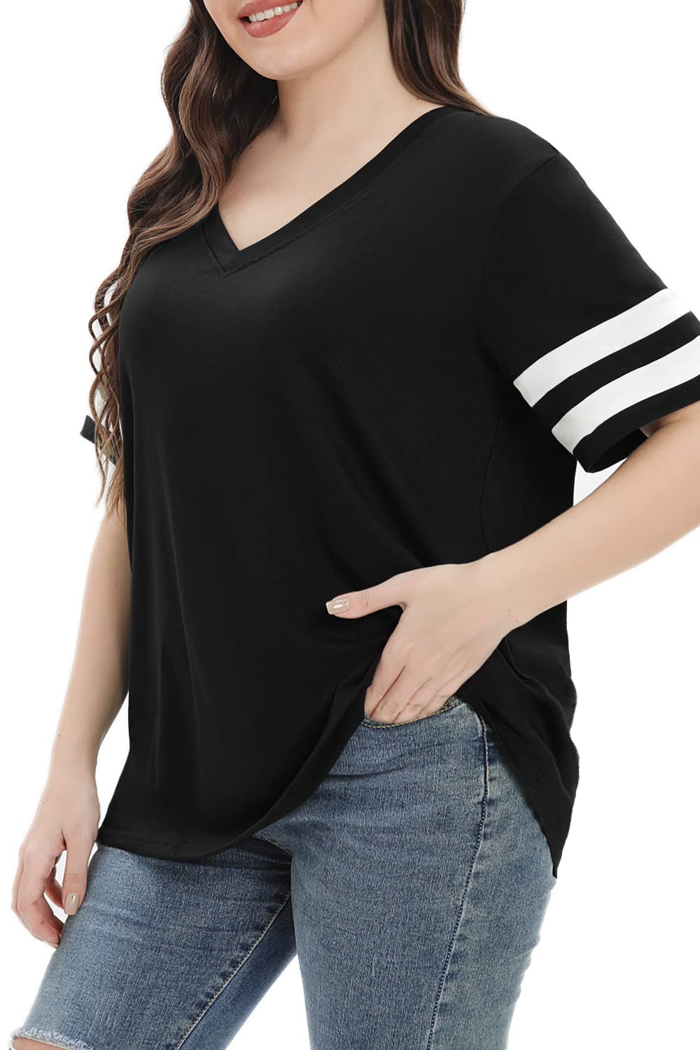 Summer V - Neck Plus Tunic Tee for Women 1X - 5X - Handbags Specialist Headquarter